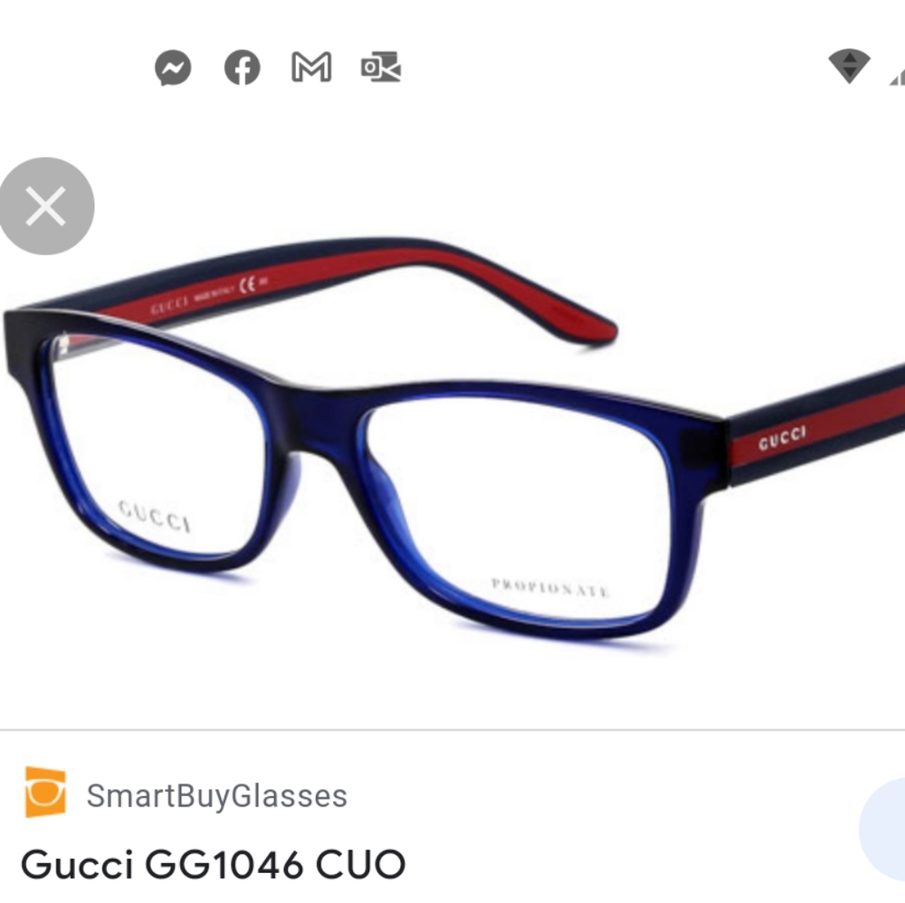 Gucci Blue Eyeglass Fames